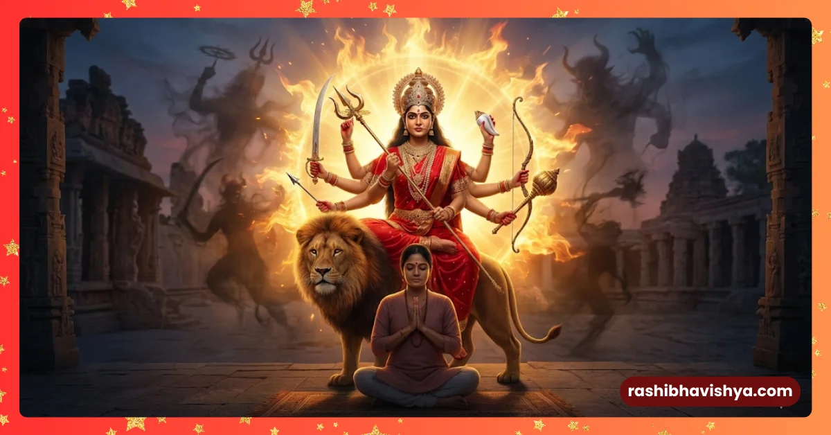 Recitation of Argala Stotra of Goddess Durga for destruction of enemies.