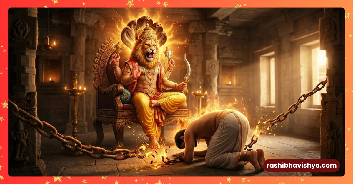 Shree Lakshmi Narasimha Swamy is a debt reliever.