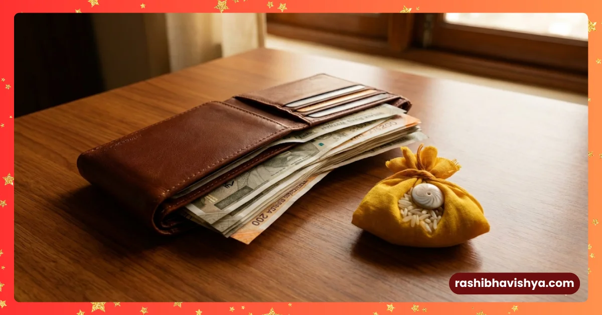 Brown purse and vastu solutions for saving money.