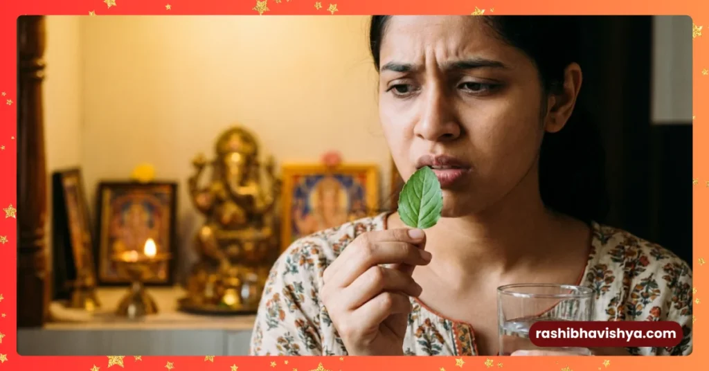 ತುಳಸಿ ಎಲೆನ ಯಾವತ್ತೂ ಹಲ್ಲಿನಿಂದ ಜಗಿದು ತಿನ್ನಬಾರದು! ಭಕ್ತಿಯಿಂದ ತಿಂದ ಆ ಪ್ರಸಾದ ನಿಮ್ಮ ಹಲ್ಲುಗಳಿಗೆ ಎಂತಾ ಡೇಂಜರ್ ತರುತ್ತೆ ಗೊತ್ತಾ?