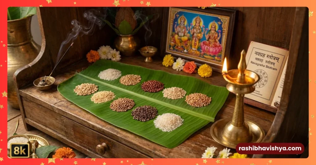 ನವಗ್ರಹ ಶಾಂತಿಗಾಗಿ ಪೂಜೆ ಮತ್ತು ಸ್ತೋತ್ರ ಪಠಣೆ.